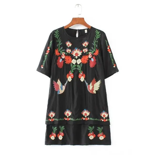 2017 Spring And Summer Korean-style WOMEN'S Wear Flower Flying Bird Embroidered Crew Neck Short Sleeve Pullover Dress 8050
2017 Spring And Summer Korean-style WOMEN'S Wear Flower Flying Bird Embroidered Crew Neck Short Sleeve Pullover Dress 8050