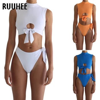 RUUHEE Bikini 2019 Women Swimsuit Solid High Waist Bikini Set Padded Bra Swimwear Female Knotted Bathing Beach Wear Biquinis
RUUHEE Bikini 2019 Women Swimsuit Solid High Waist Bikini Set Padded Bra Swimwear Female Knotted Bathing Beach Wear Biquinis