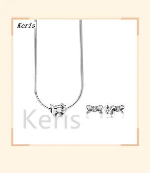 100% 925 silver sterling selling bow-necklace and earrings set set charm original necklace set
100% 925 silver sterling selling bow-necklace and earrings set set charm original necklace set