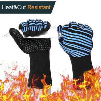 New Extreme Heat Resistant Bbq Gloves, Kitchen Oven Mitts - Flexible Oven Gloves With Cut Resistant, Silicone Non-Slip Cooking H 
New Extreme Heat Resistant Bbq Gloves, Kitchen Oven Mitts - Flexible Oven Gloves With Cut Resistant, Silicone Non-Slip Cooking H