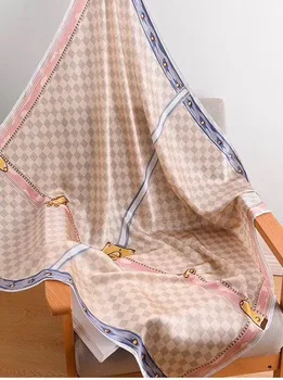 pure silk beige plaid scarf geometric France chain style checked scarf women luxury summer shawls and wraps foulard femme 110
pure silk beige plaid scarf geometric France chain style checked scarf women luxury summer shawls and wraps foulard femme 110