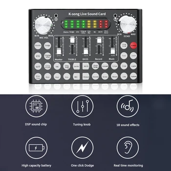Multi-functional Bluetooth Webcast Sound Card Classic Texture Headset Microphone Streamer Broadcast Portable Audio Card
Multi-functional Bluetooth Webcast Sound Card Classic Texture Headset Microphone Streamer Broadcast Portable Audio Card