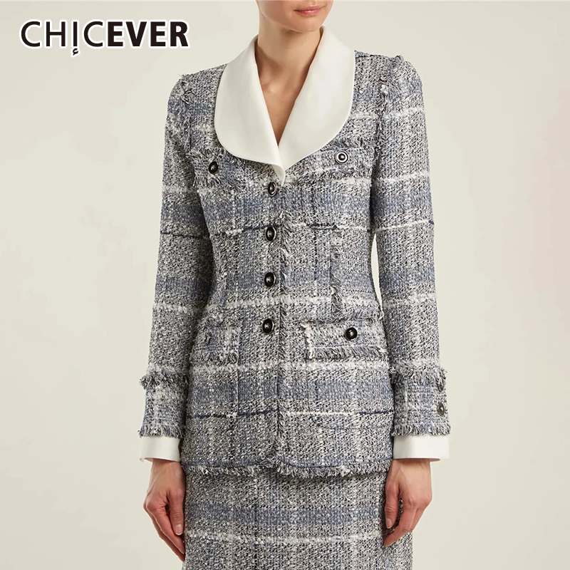 CHICEVER Korean Plaid Women's Blazer Clothes Notched Collar Long Sleeve Coat Blazers Female Fashion New Tide 2019 Autumn
CHICEVER Korean Plaid Women's Blazer Clothes Notched Collar Long Sleeve Coat Blazers Female Fashion New Tide 2019 Autumn
