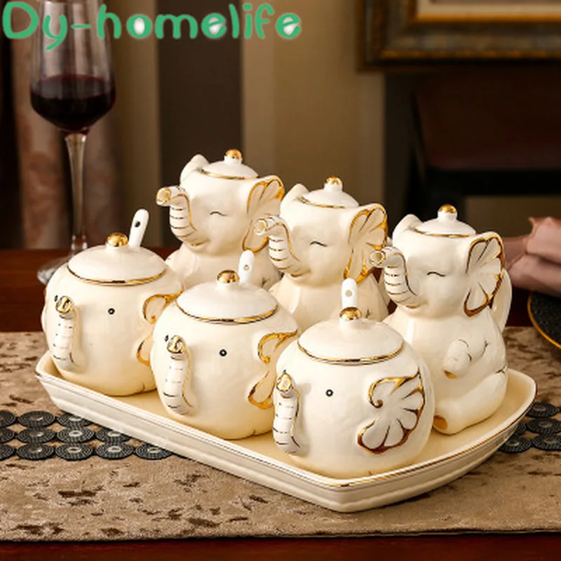 Multi Combination Nordic Creative Drawing Phnom Penh Elephant Ceramic Seasoning Jar Set Salt Sugar Pepper Vinegar Oil Pot Bottle
Multi Combination Nordic Creative Drawing Phnom Penh Elephant Ceramic Seasoning Jar Set Salt Sugar Pepper Vinegar Oil Pot Bottle