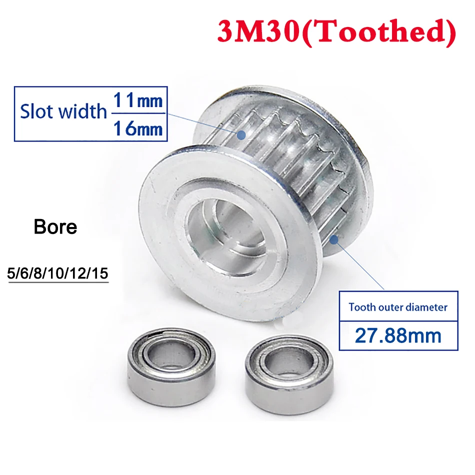 1Pcs 3M 30 Tooth 32 Tooth Idler Timing Belt Pulley Double Side Bearing Synchronous Wheel Width 11mm 16mm Bore 5-15mm
1Pcs 3M 30 Tooth 32 Tooth Idler Timing Belt Pulley Double Side Bearing Synchronous Wheel Width 11mm 16mm Bore 5-15mm