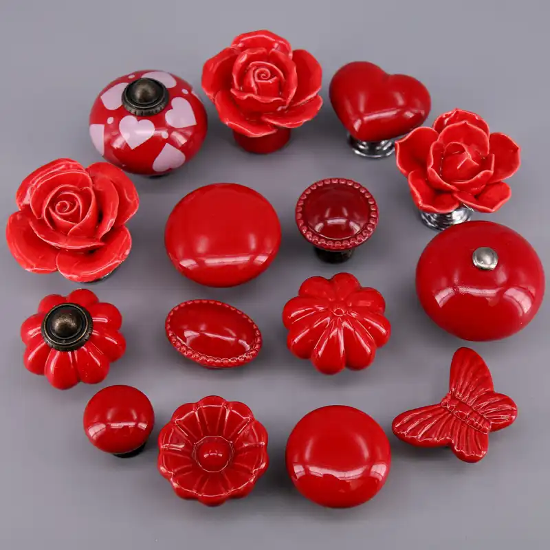 1pc Red Knobs And Pulls For Cabinet Dresser Kids Cupboard Kitchen