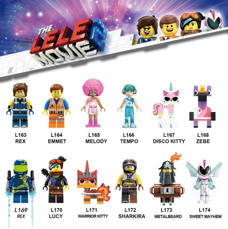 Single Sale Movie 2 Figures Emmet Melody Lucy Rex Kitty Tempo Zebe Sharkira Building Blocks Cartoon Education Toys for Children
Single Sale Movie 2 Figures Emmet Melody Lucy Rex Kitty Tempo Zebe Sharkira Building Blocks Cartoon Education Toys for Children