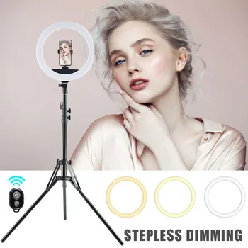 Selfie LED Ring Light With Adjustable Tripod Stand And Phone Stand Makeup Live Streaming Video 18 Inches Dimmable Ring Lamp #LR4
Selfie LED Ring Light With Adjustable Tripod Stand And Phone Stand Makeup Live Streaming Video 18 Inches Dimmable Ring Lamp #LR4