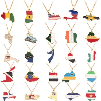 Hot Ornament Map Necklace of All Countries in the World Irregular Alloy Drop Oil African Map Pendant Dropshipping
Hot Ornament Map Necklace of All Countries in the World Irregular Alloy Drop Oil African Map Pendant Dropshipping