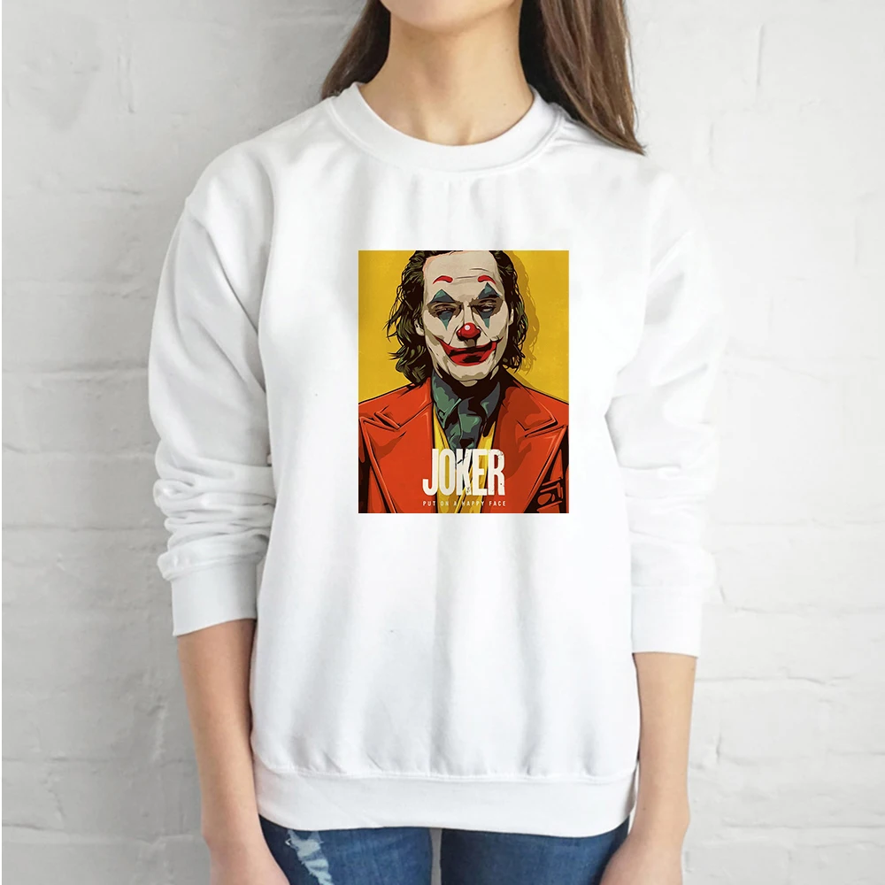 

Joker Letter Sweatshirt Round Neck Harajuku Sleeve Women's Hoodies Girls Fashion Vogue Streetwear Funny Aesthetic Pullover