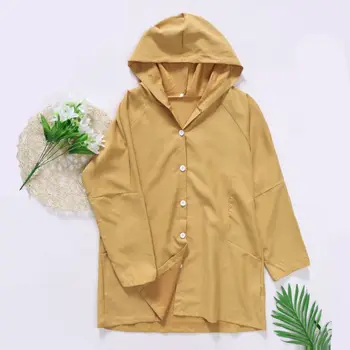Women Autumn Button Down Thin Top Blouse Hooded Pockets Casual Outwear Wind Coat D08E
Women Autumn Button Down Thin Top Blouse Hooded Pockets Casual Outwear Wind Coat D08E