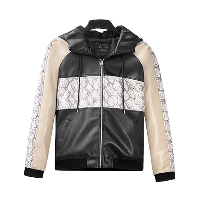 2019 Python-Print Three-Color Juxtaposition Loose Casual Leather Coat Hooded Zipper Hoodie Hide Substance Cardigan-Manufacturers
2019 Python-Print Three-Color Juxtaposition Loose Casual Leather Coat Hooded Zipper Hoodie Hide Substance Cardigan-Manufacturers