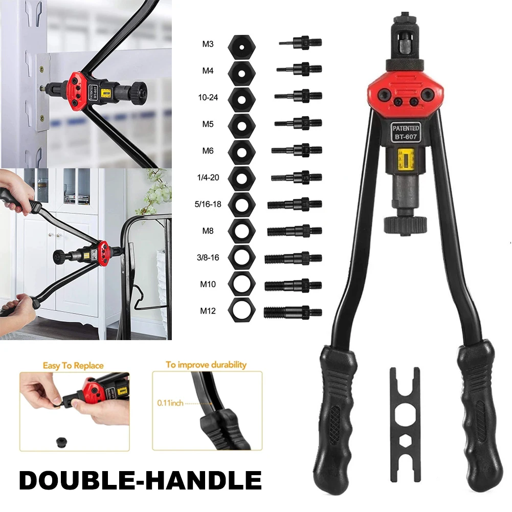 Aleekit High Quality Easy Automatic Rivet Tool Set Manual Riveting Tool Pull Cap Heavy Duty Hand Riveter Tools Set
Aleekit High Quality Easy Automatic Rivet Tool Set Manual Riveting Tool Pull Cap Heavy Duty Hand Riveter Tools Set