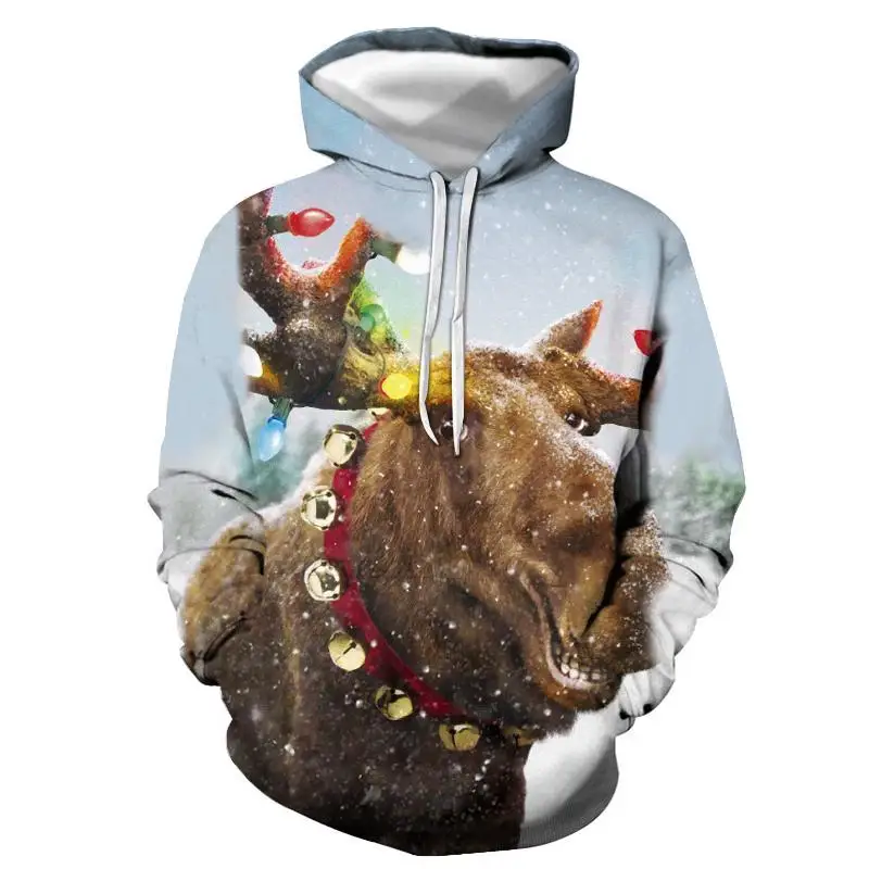 

2019 new men and women Christmas sweatshirts women hoodies kangaroo pocket snowman 3D print Christmas hoodies Pullover tops