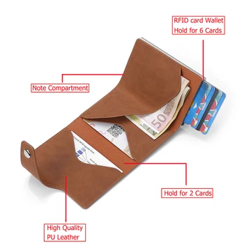 Bycobecy RFID Blocking Protection Card Holder Men id Credit Wallet PU Leather Metal Aluminum CreditCard Business Bank Card Case
Bycobecy RFID Blocking Protection Card Holder Men id Credit Wallet PU Leather Metal Aluminum CreditCard Business Bank Card Case