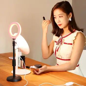 PULUZ 4.7 inch 12cm USB 3 Modes Dimmable LED Ring Vlogging Photography Video Lights with Cold Shoe Tripod Ball Head 
PULUZ 4.7 inch 12cm USB 3 Modes Dimmable LED Ring Vlogging Photography Video Lights with Cold Shoe Tripod Ball Head