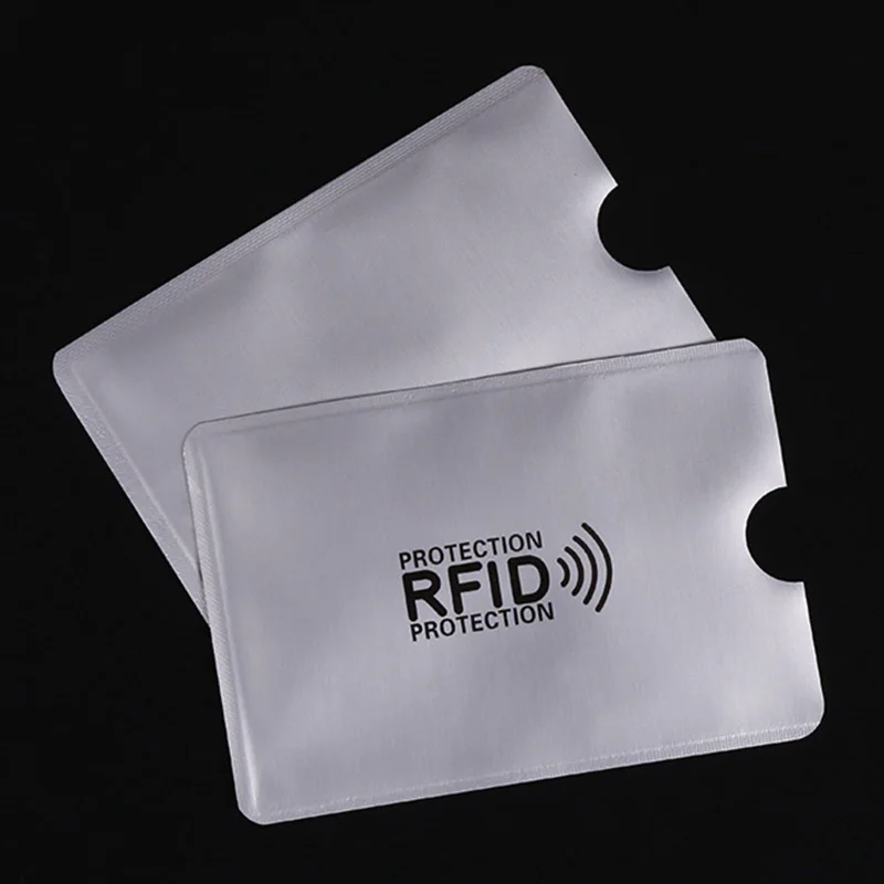 

50Pcs/Bag Anti Rfid Wallet Blocking Reader Lock Bank Card Holder Id Bank Card Case Protection Metal Credit Card Holder 6*9.3cm