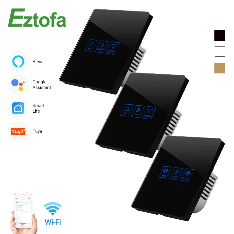 WiFi Dimmer/Fan/Curtain Switch Smart Touch Switch Compatible with Tuya APP Alexa Google Home EU UK Standard
WiFi Dimmer/Fan/Curtain Switch Smart Touch Switch Compatible with Tuya APP Alexa Google Home EU UK Standard