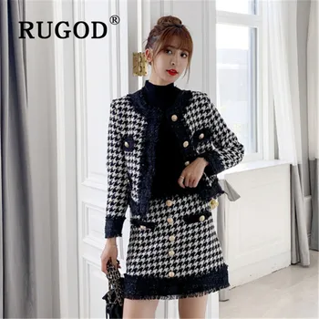 RUGOD Two Piece Skirt Set Single-breasted Plaid Tops Korean Fashion Clothing Short Skirt Fashion 2019 Elegant Irregular Collar
RUGOD Two Piece Skirt Set Single-breasted Plaid Tops Korean Fashion Clothing Short Skirt Fashion 2019 Elegant Irregular Collar
