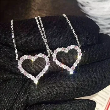 Romantic Lovers Heart Diamond Pendant Real 925 Sterling Silver Party Wedding Pendants Necklace For Women Bridal Charm Jewelry
Romantic Lovers Heart Diamond Pendant Real 925 Sterling Silver Party Wedding Pendants Necklace For Women Bridal Charm Jewelry