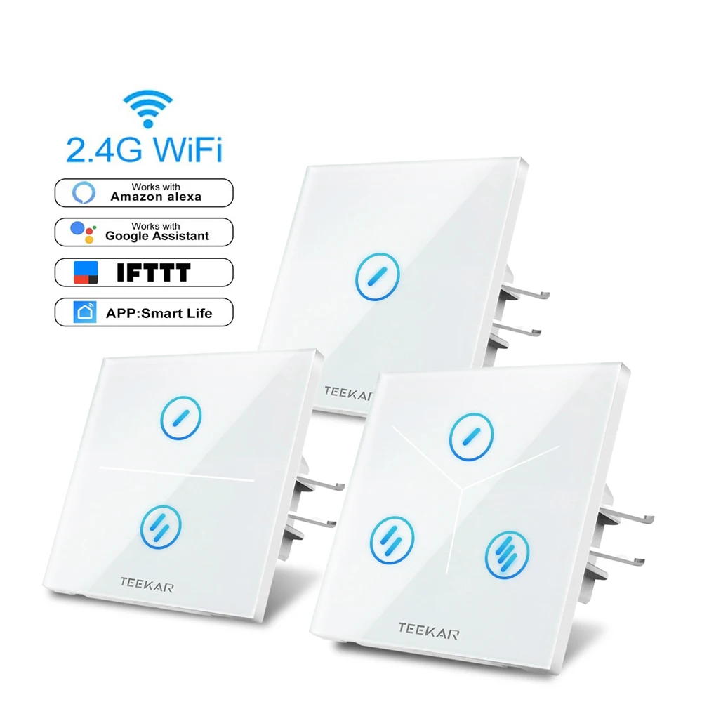 Smart Switch 1-3Gang US Standard WiFi & RF 120 Type Smart Wall Touch Light Switch Smart Home Automation Module Remote Control
Smart Switch 1-3Gang US Standard WiFi & RF 120 Type Smart Wall Touch Light Switch Smart Home Automation Module Remote Control