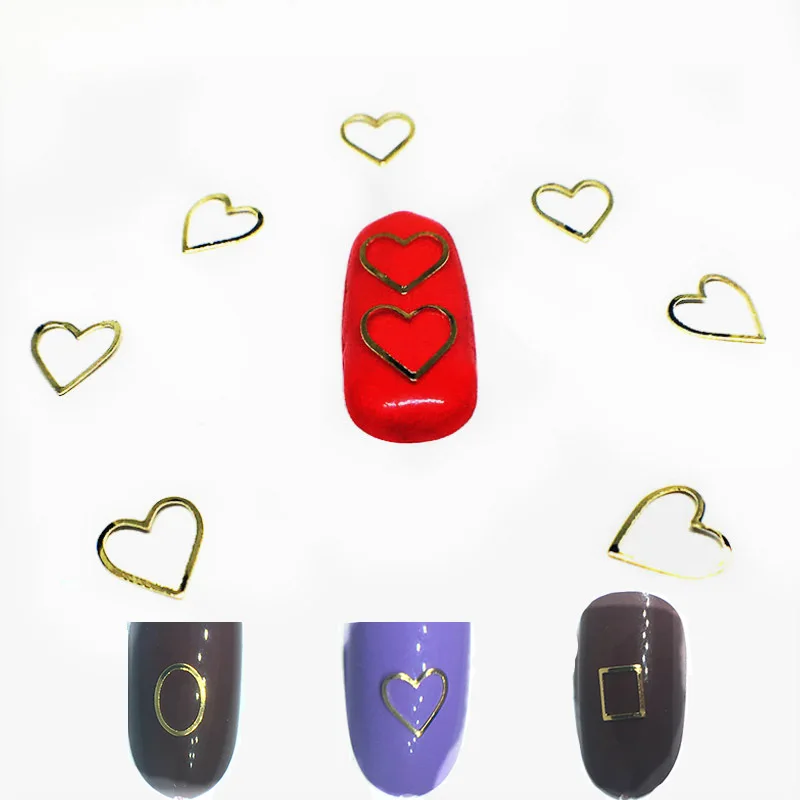 100Pcs Gold Heart Hollow Nail Art Decorations Frame Triangle 3d Stickers Nail Metal Rivet Punk Nailart Supply for nail jewelry
100Pcs Gold Heart Hollow Nail Art Decorations Frame Triangle 3d Stickers Nail Metal Rivet Punk Nailart Supply for nail jewelry