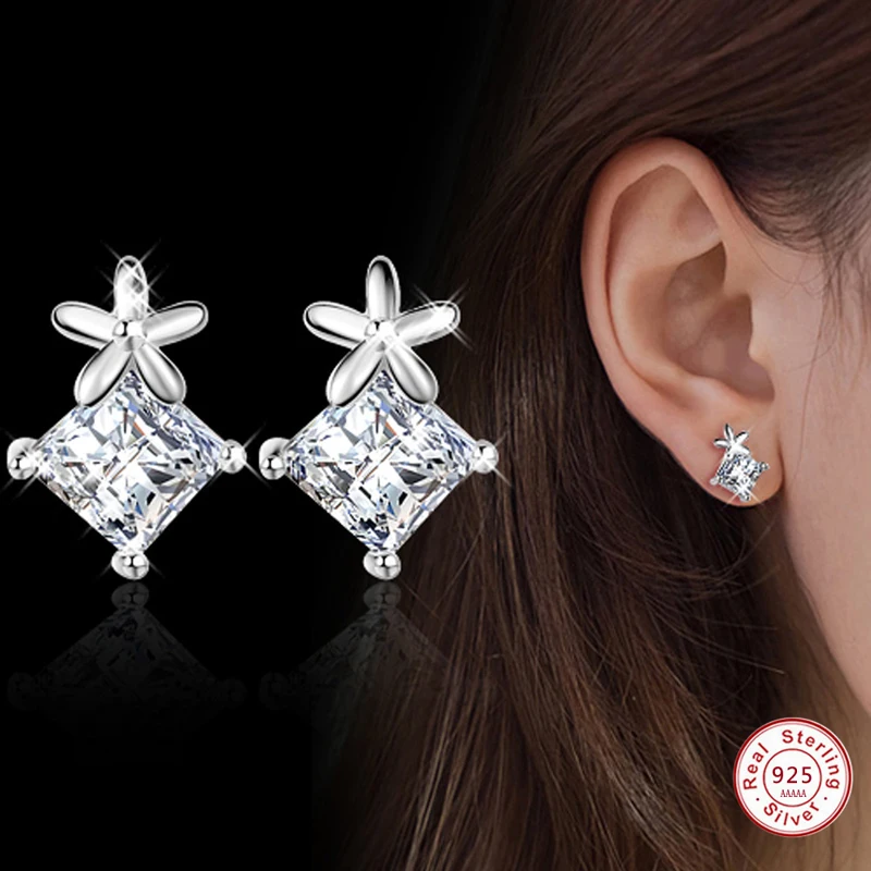 Fashion 925 Sterling Silver Stackable Dazzling Daisy Flower Clear square CZ Stud Earrings for Women Jewelry Xmas Gift Bijoux
Fashion 925 Sterling Silver Stackable Dazzling Daisy Flower Clear square CZ Stud Earrings for Women Jewelry Xmas Gift Bijoux