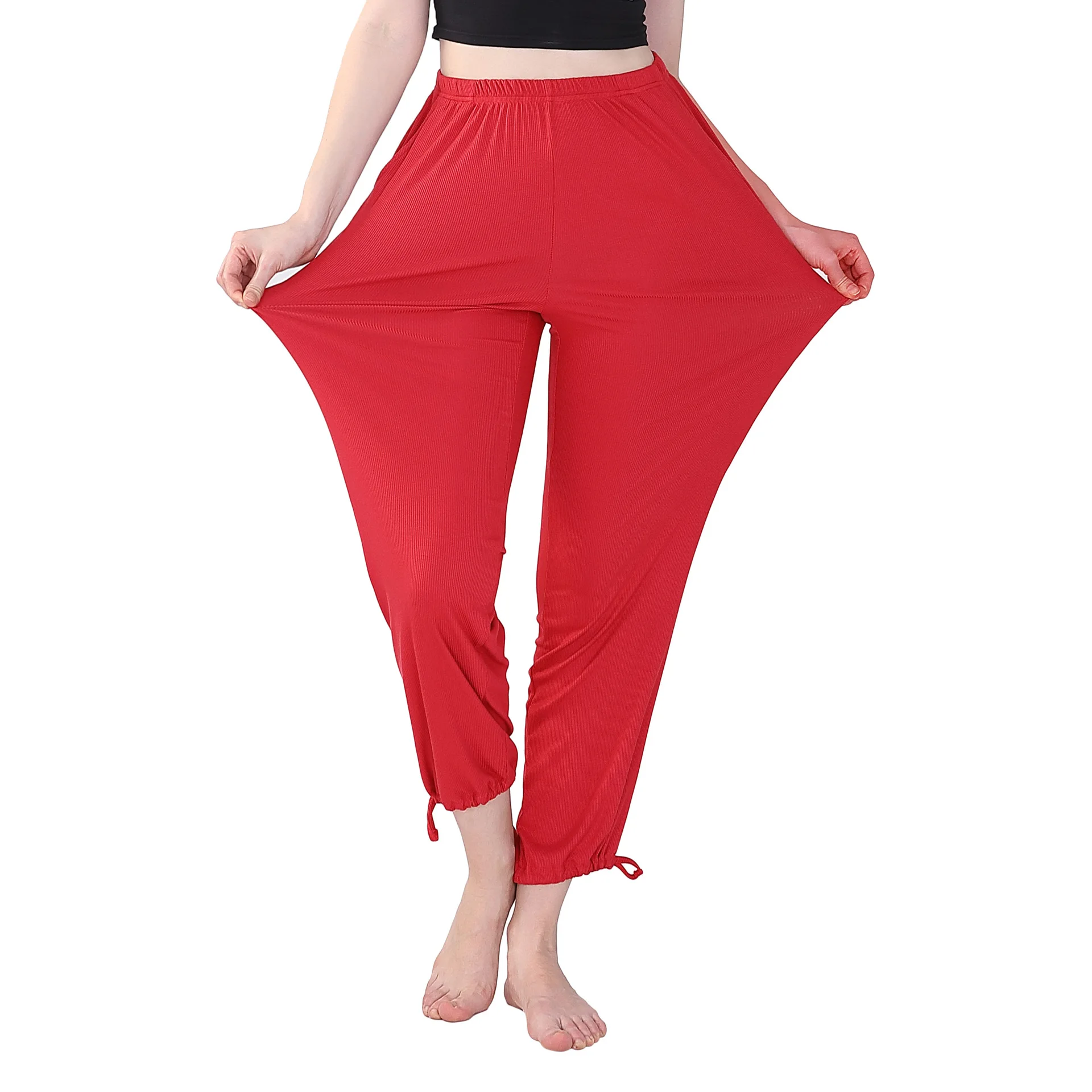 

Women'S Ribbed Cotton Casual Jogging Pants Loose Elastic Closing And Fat Increase Xl Slim Thin Lazy Wild Pants Leisure Trousers