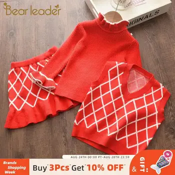 Bear Leader Sweater Children's Sets Casual Knit Baby Girls Set Autumn Winter Sweater Vest Skirt Girls Set 3PCS Christmas Outfit
Bear Leader Sweater Children's Sets Casual Knit Baby Girls Set Autumn Winter Sweater Vest Skirt Girls Set 3PCS Christmas Outfit