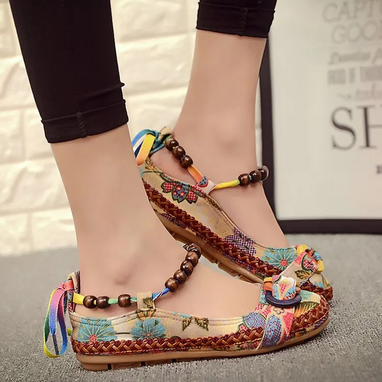 2018 Spring And Autumn New Style Handmade Beaded Bracelet National Wind Embroidered Shoes Flat Heel Tendon Flat Soft-Sole Anti-s
2018 Spring And Autumn New Style Handmade Beaded Bracelet National Wind Embroidered Shoes Flat Heel Tendon Flat Soft-Sole Anti-s