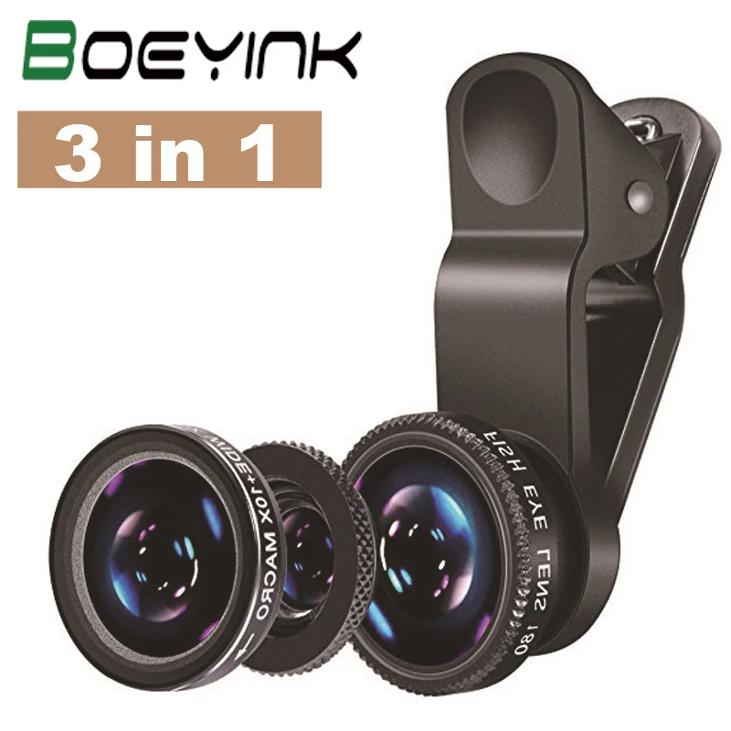 3 in 1 Wide Angle Macro Fisheye Lens Camera Mobile Phone Fish Eye Lenses with Clip 0.67x for iPhone 7 x Samsung All Cell Phones
3 in 1 Wide Angle Macro Fisheye Lens Camera Mobile Phone Fish Eye Lenses with Clip 0.67x for iPhone 7 x Samsung All Cell Phones