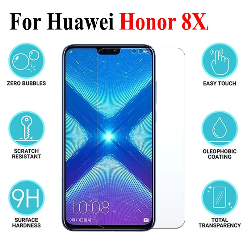 Фото 9H Tempered Glass For Huawei Honor 8X JSN-L11 JSN-L21 JSN-L22 JSN-L42 GLASS Protective Film Screen Protector cover | Мобильные