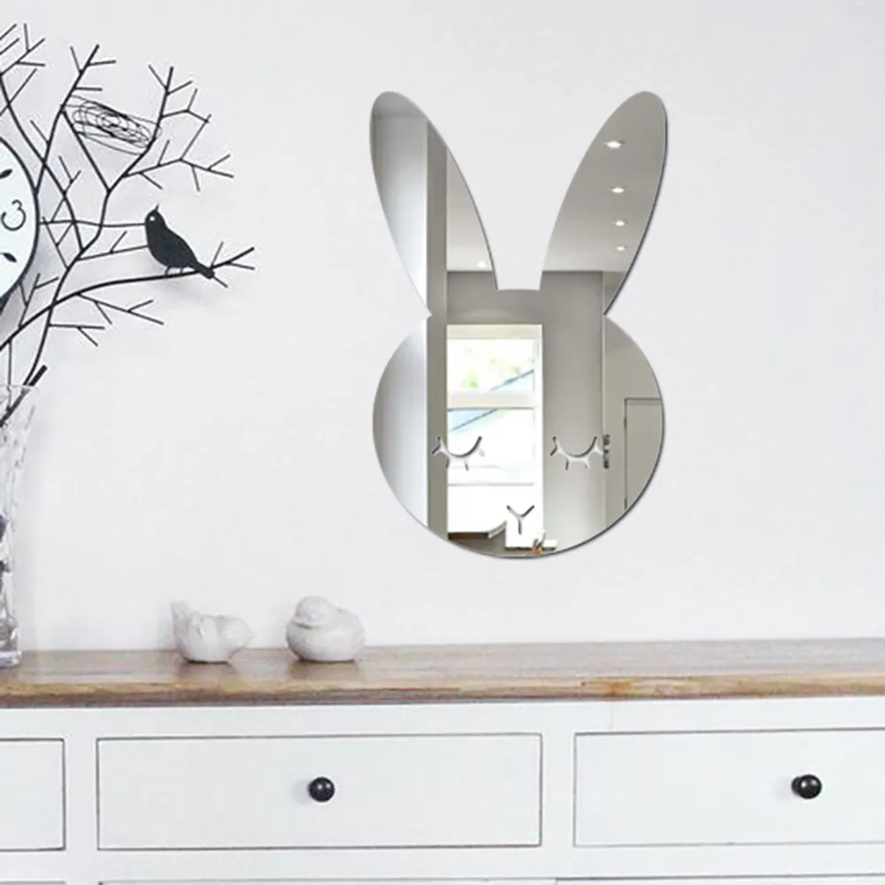 Nordic Cartoon Decorative Mirror Bathroom Baby Room Rabbit Wood Acrylic Mirror Frame Creative Home Art Wall Decorations @A 
Nordic Cartoon Decorative Mirror Bathroom Baby Room Rabbit Wood Acrylic Mirror Frame Creative Home Art Wall Decorations @A