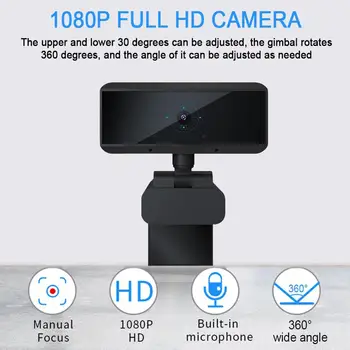 NEW 1080P HD 5MP Computer Camera USB Web Camera Webcams Built-In Sound-absorbing Microphone 1920 *1080 Dynamic Resolution