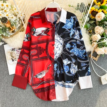 Women's Print Shirt Spring Autumn New Design Color Matching Loose Top European American Ins Tide Boyfriend Style Shirt ML672
Women's Print Shirt Spring Autumn New Design Color Matching Loose Top European American Ins Tide Boyfriend Style Shirt ML672