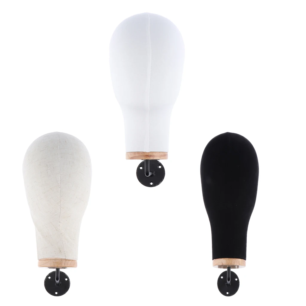 3pcs Wall Mount Canvas Block Mannequin Head Wig Making Display Manikin 21'' 3pcs Wall Mount Canvas Block Mannequin Head Wig Making Display Manikin 21''