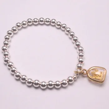 S925 Sterling Silver Bracelet Women Luck Crystal Buddha with 5mmW Silver Beads Bracelet 16cm
S925 Sterling Silver Bracelet Women Luck Crystal Buddha with 5mmW Silver Beads Bracelet 16cm