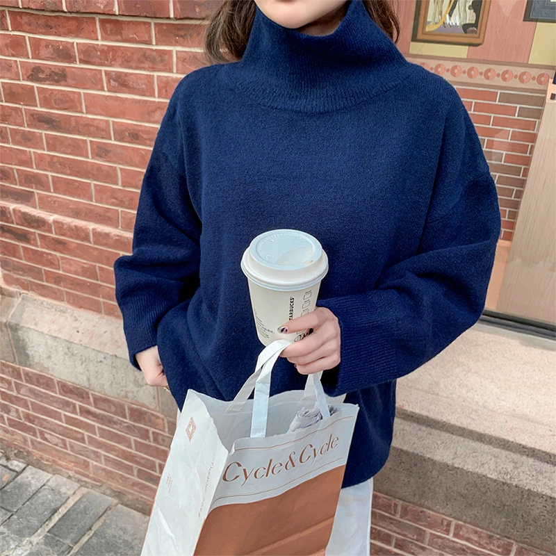 Blue Turtleneck Sweater Women's Loose Lazy Style Autumn Winter Thicken Outer Hedging Lazy Style Base Knitwear
Blue Turtleneck Sweater Women's Loose Lazy Style Autumn Winter Thicken Outer Hedging Lazy Style Base Knitwear