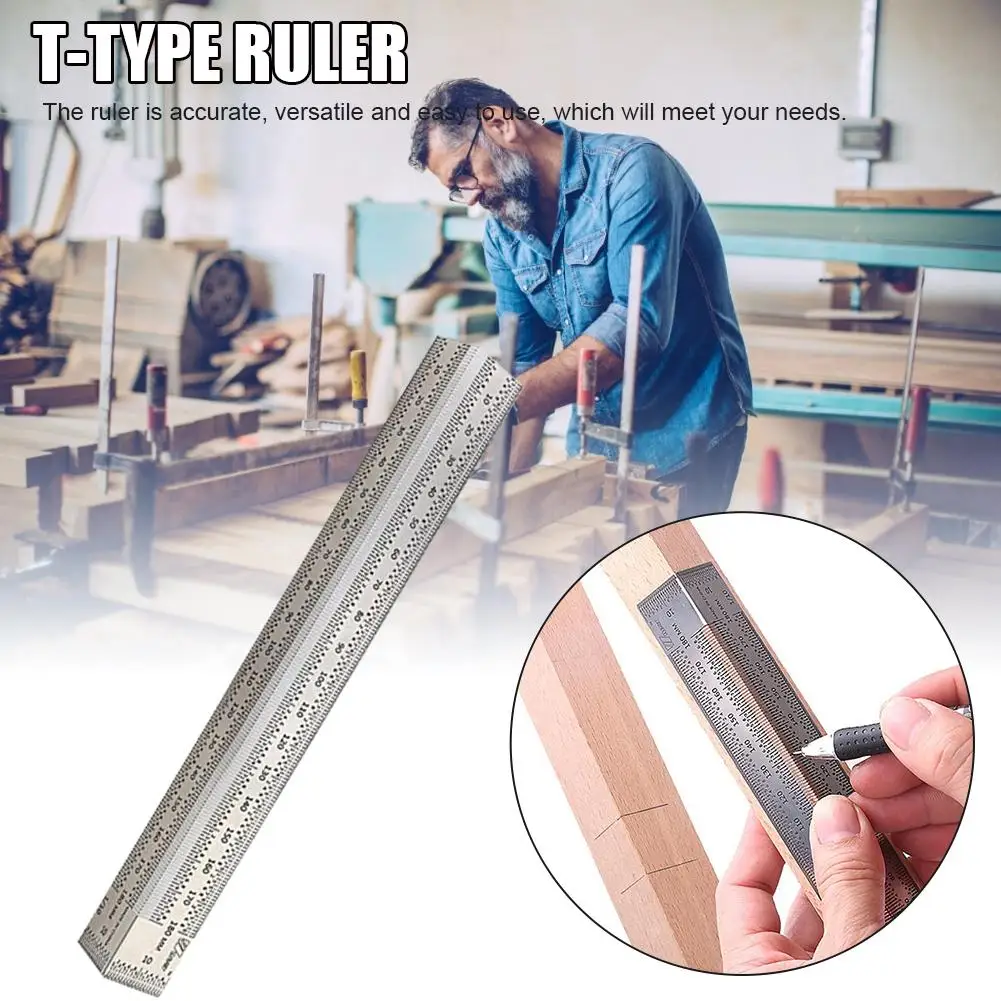 High-precision Scale Ruler T-type Hole Ruler Stainless Woodworking Scribing Mark Line Gauge Carpenter Measuring Tool
High-precision Scale Ruler T-type Hole Ruler Stainless Woodworking Scribing Mark Line Gauge Carpenter Measuring Tool