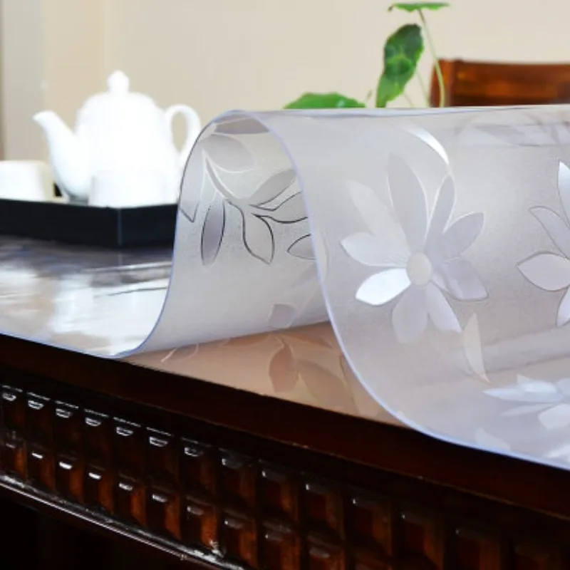 Table foil PVC Foil Tablecloth schutzfilie 100 cm Transparent 1,5 MM Flower Top