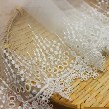 9yards 27cm water-soluble fine mesh embroidery lace trim fabric wedding dress accessories decorated silk thread net yarn lace 
9yards 27cm water-soluble fine mesh embroidery lace trim fabric wedding dress accessories decorated silk thread net yarn lace