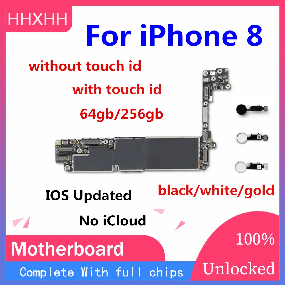 100% Original For iPhone 8 Motherboard With/Without Touch ID,Full Tested For iPhone 8 Logic Board Mainboard With IOS System card
100% Original For iPhone 8 Motherboard With/Without Touch ID,Full Tested For iPhone 8 Logic Board Mainboard With IOS System card