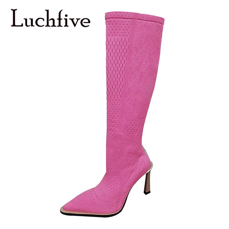 Knitted Mesh Slim FIt Knee High Long Boots Wooden Effects Stiletto High Heel Pointed Toe Designer Shoes Women
Knitted Mesh Slim FIt Knee High Long Boots Wooden Effects Stiletto High Heel Pointed Toe Designer Shoes Women