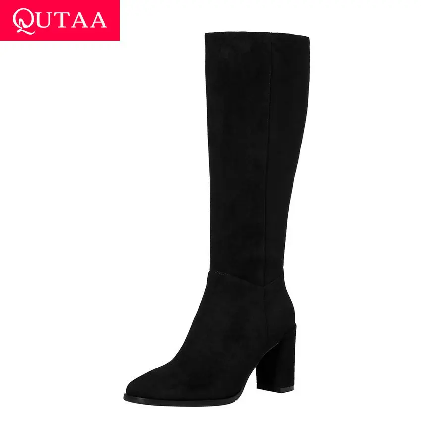 QUTAA 2020 Square Toe Zipper Autumn Winter Fashion Women Shoes Cow Leather Kid Suede Square High Heel Knee High Boots Size 34-39
QUTAA 2020 Square Toe Zipper Autumn Winter Fashion Women Shoes Cow Leather Kid Suede Square High Heel Knee High Boots Size 34-39