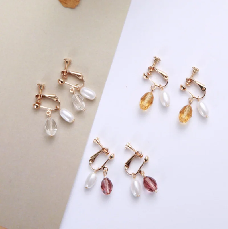 2019 Cute Champagne Purple Clear Crystal Waterdrop Simulated Pearl Clip On Earrings Lady's Chic Color Ear Clip For Girl
2019 Cute Champagne Purple Clear Crystal Waterdrop Simulated Pearl Clip On Earrings Lady's Chic Color Ear Clip For Girl