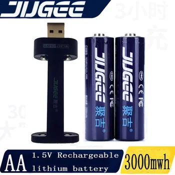 jugee 2pcs 1.5v 2000mah lithium AA usb rechargeable 3000mWh Li-polymer li-ion polymer lithium battery +1 USB Charger
jugee 2pcs 1.5v 2000mah lithium AA usb rechargeable 3000mWh Li-polymer li-ion polymer lithium battery +1 USB Charger