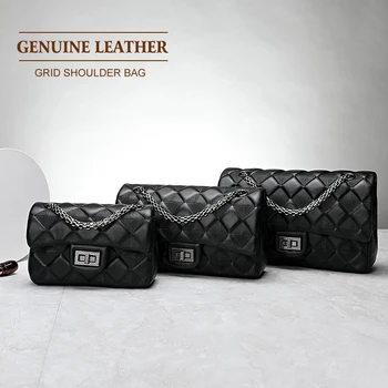 Women Soft Sheepskin Shoulder Bag High Quality Chain Lock Small Square Bag Retro Dionysian Luxury Brand Lady Genuine Leather Bag
Women Soft Sheepskin Shoulder Bag High Quality Chain Lock Small Square Bag Retro Dionysian Luxury Brand Lady Genuine Leather Bag