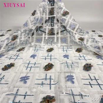 New White African Lace Fabric Embroidered Nigerian Guipure for Wedding High Quality 2020 French Tulle Lace Fabric with Sequins
New White African Lace Fabric Embroidered Nigerian Guipure for Wedding High Quality 2020 French Tulle Lace Fabric with Sequins