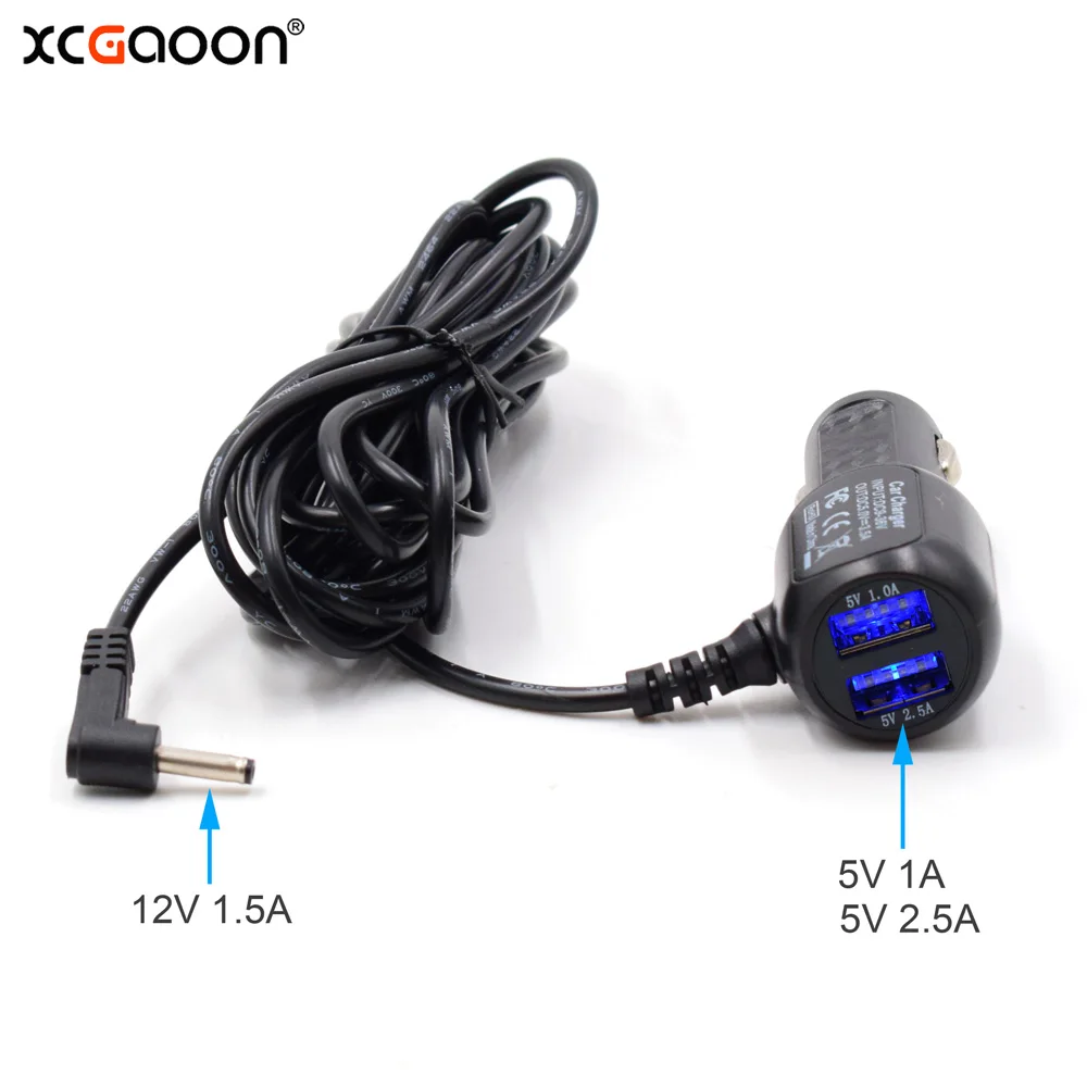 XCGaoon 3.5mm Port Car Charger for Car Radar Detector / GPS input 12V Output 12V 1.5A With 2 USB Port 5V 3.5A, Cable 3.5meter
XCGaoon 3.5mm Port Car Charger for Car Radar Detector / GPS input 12V Output 12V 1.5A With 2 USB Port 5V 3.5A, Cable 3.5meter