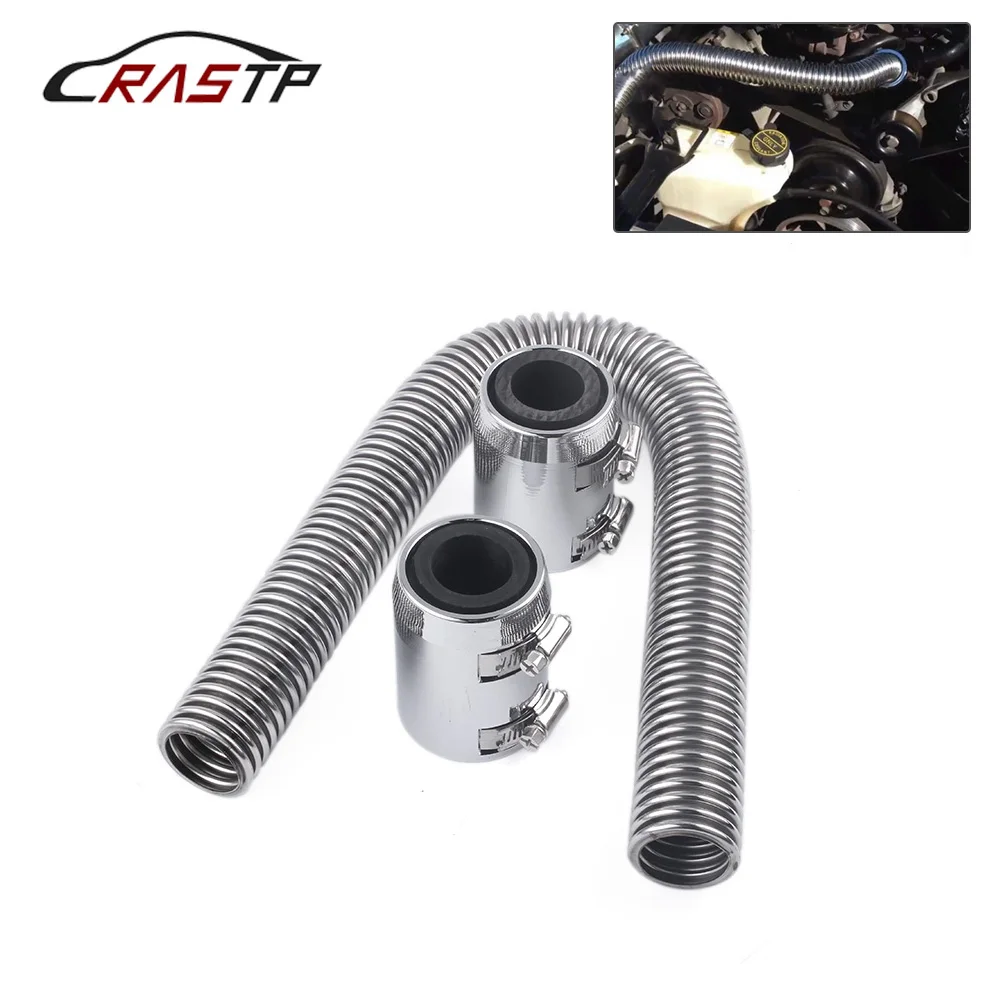 

24" 36" 48" Stainless Steel Universal Radiator Flexible Coolant Water Hose Kit With Caps RS-RC001